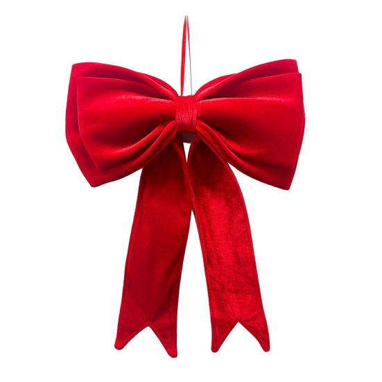 Bow Pendant Red Velvet Christmas Decoration Hanging Ornament Holiday Parties Home Office Festive Gift Party Accessory