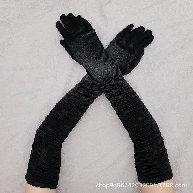 Satin Satin Gloves Long Ladies Halloween Gloves Sexy Dinner Gloves Wedding Gloves Matte Satin Gloves