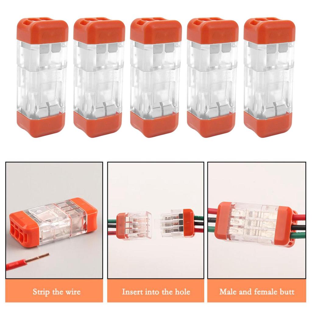 Compact Splicing Wire Connector Assortment 5x Lever Wiring Cable Connectors Terminal Loudspeakers