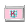 New Lovely 26 English Letter Pink Italian Charm Links Fit 9MM Stainless Steel Bracelet Women Men DIY Birthday Making Gift