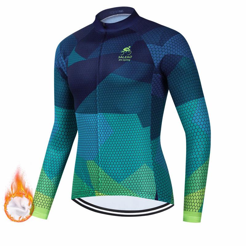 2026 Salexo Winter Cycling Clothes Set Man Thermal Fleece Jersey Suit Sport Riding Bike MTB Clothing Bib Pants Sets Ropa Ciclismo