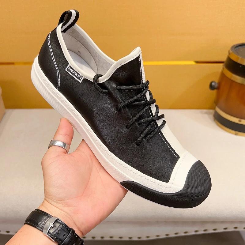 Men's Sneakers Shoes for Men Luxury Designer Flats Men Leather Man Mens Shoes Leather Male Shoes