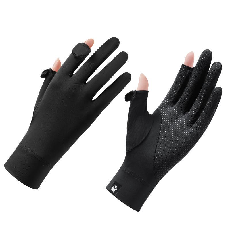 Women's Summer UV Protection Cycling Gloves - Breathable, Anti-Slip, Ice Silk, Thin Design