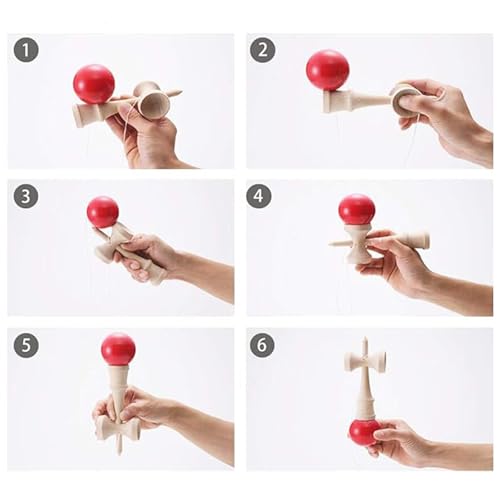 Ozora Kendama 3-Piece Set, Wooden Kendama for Competition and Practice (Black, Yellow, and Green)