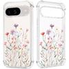 Floral Clear Case for Pixel 9/Pixel 9 Pro for Women Girls,Pretty Phone Cover for Google Pixel 9/9 Pro,Flower Design Cute Pattern Slim Soft Drop Proof