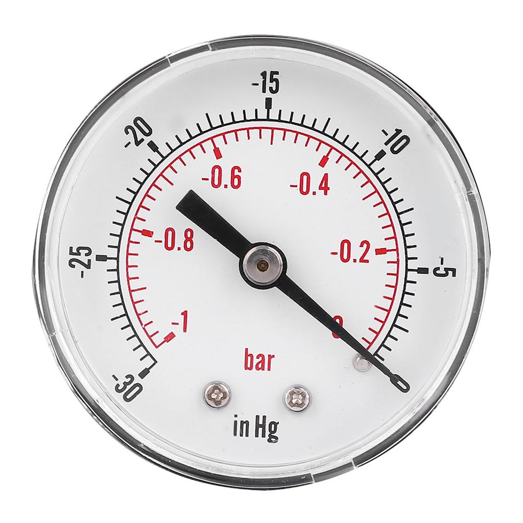 Vacuum Gauge 50mm 18 BSPT Back Connection 10Bar 300inHg Air Water Oil Gas
