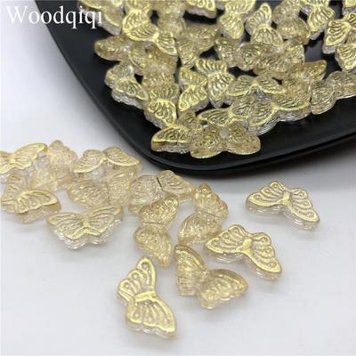 50PCS 8x15mm Shiny Butterfly Glass Loose Beads DIY Pendant Crystal Colorful Earrings Necklace Jewelry Accessories
