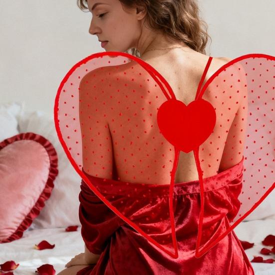 Hjärtformade fjärilsvingar Färgglad kostym för vuxna Barn Alla hjärtans dag Fest Föreställningsrekvisita