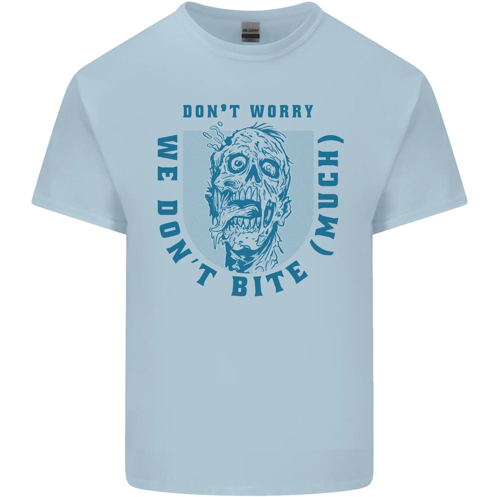 Funny Halloween Zombie We Dont Bite Much Kids T-Shirt Childrens 3XL