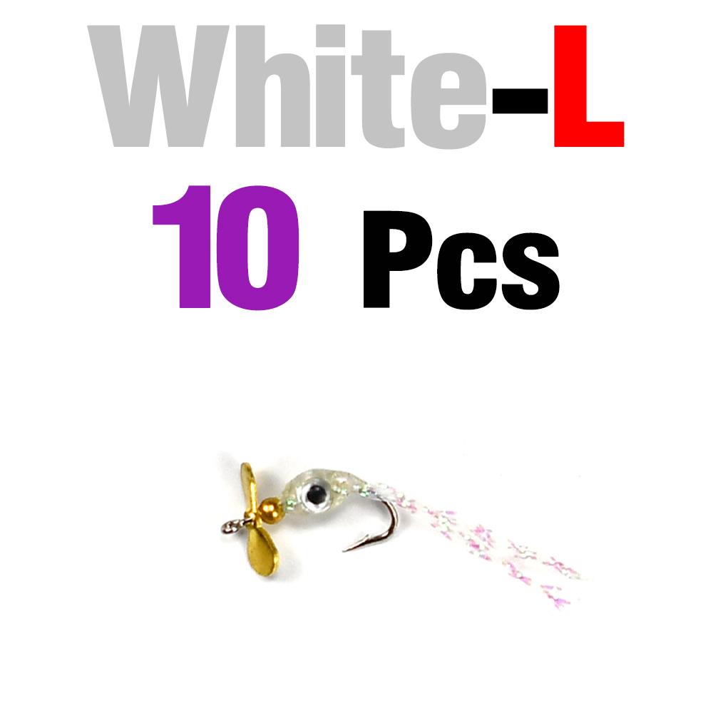 10Pcs Propeller Sequins Fly Bait Rotating Metal Spinner Lures for Fly Fishing Insect Lures Effective Trout And Bass Fishing Lure