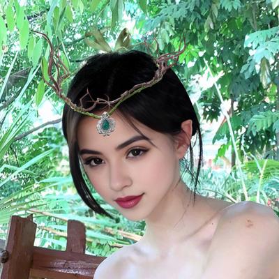 Fairy Flower Crown Headband Adjustable Size Woodland Floral Circlet Women Girls Cosplay Halloween Wedding Photo Props