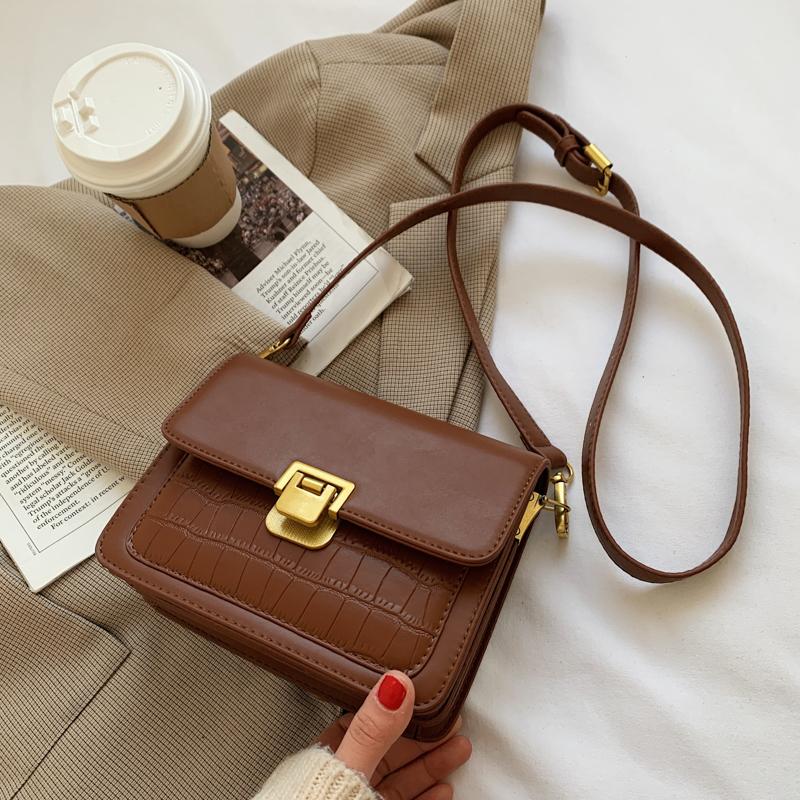 High-Quality Bags New Bags Women's Trendy Chic Stone Pattern Shoulder Bags Retro All-Match Messenger Bags