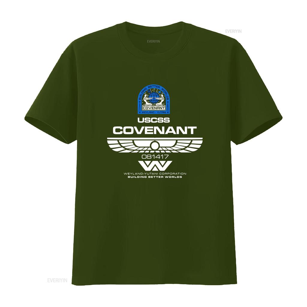 Alien Covenant Crew Member Mens T Shirt vintage Washed Comfortable homme designer clothes Slightly streetwear Versatile fashion
