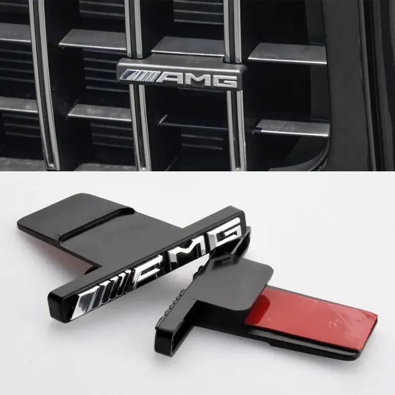 UOIGP1 2025 Hot ABS AMG Logo Car Front Grille Badge Stickers Decorative Accessories For Mercedes Benz W211 W212 W213 GLA C E S G Class