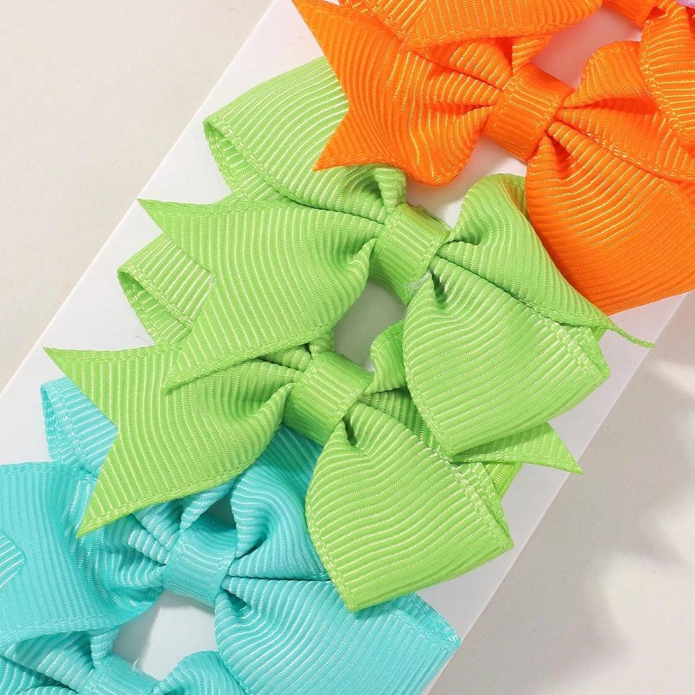 10Pcs/set New Cute Bows Baby Hair Clips Candy Color for Children Girls Princess Hairpins Barrettes Kids  Hair Accessories