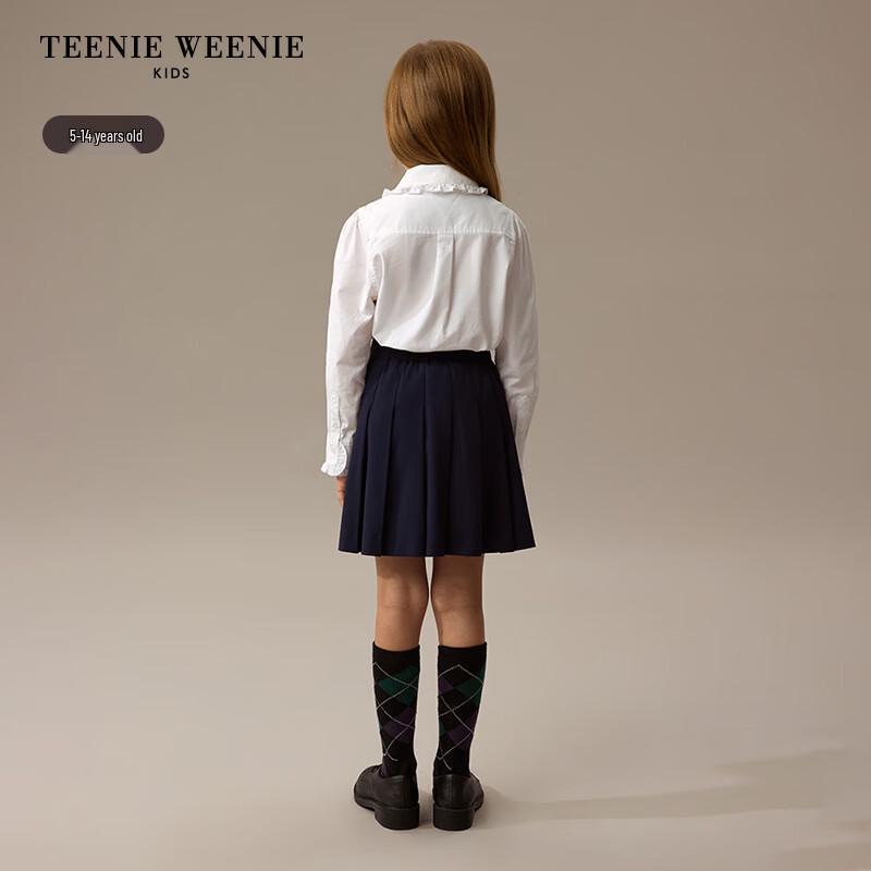 Teenie Weenie Kids Girls' Ruffle Peter Pan Collar Cotton Shirt