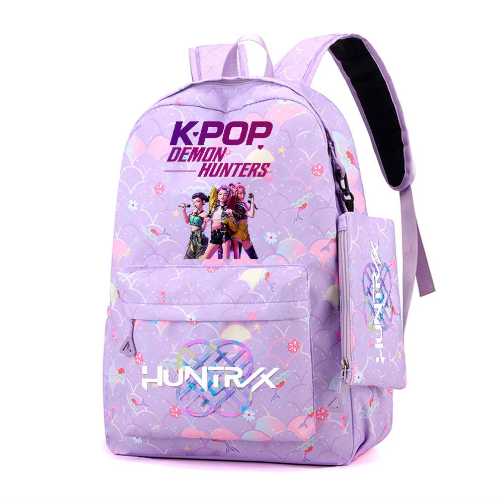 3ks/sada Roztomilý Kpop Potištěný Batoh Kabelka Penál pro Náctileté Studenty Dívku Chlapce Školní taška Dětská Knižní taška Velká Kapacita Cestovní taška Dárek Mochila