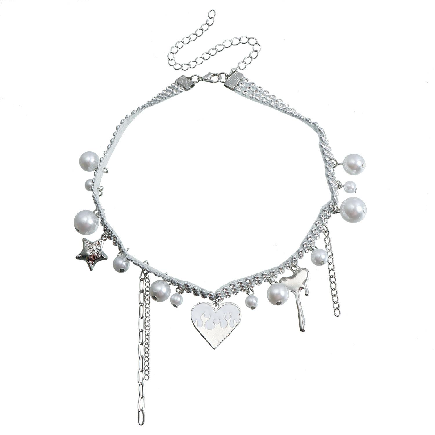 

Дизайн ювелирных изделий Легкая роскошь Полностью бриллиантовое колье Кисточка Крест Бабочка Любовь Ожерелье Цепочка для ключицы