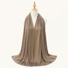 Long Smooth Silk Headscarf Sunscreen Thin Large Shawl Rhinestone Chiffon Hijab Scarf  For Gift