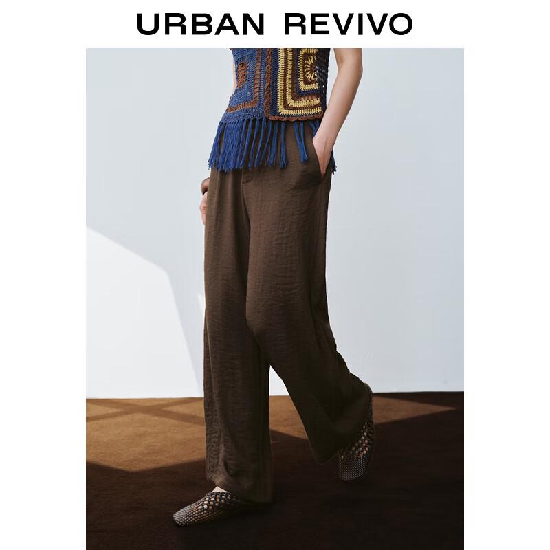 UR Women's Pleated Elastic Waist Wide Leg Pants