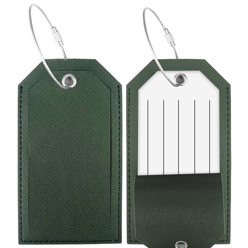 Leather Luggage Tag Custom Wire Lanyard Boarding Pass with Paper Card Leather Pu Luggage Tag Custom Oem