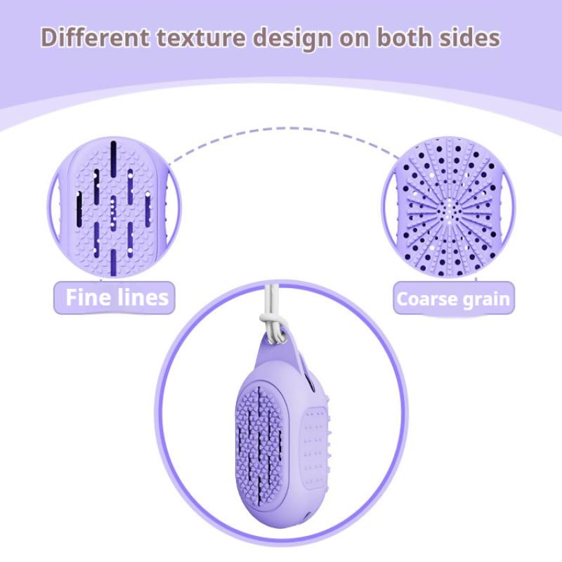 Silikon Seifensäckchen Sparsäckchen mit Kordel zum Peelen Duschschrubber Bademassage Doppelseitiges Texturdesign Badewaschen