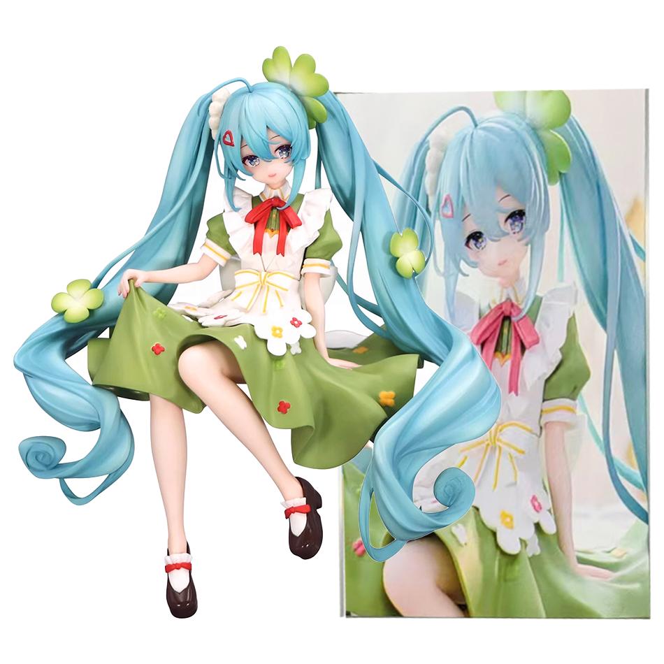 17cm Anime Figure Miku Noodle Stopper Lucky Grass Fairy Action Figure PVC Collection Model Ornament Toys Gifts