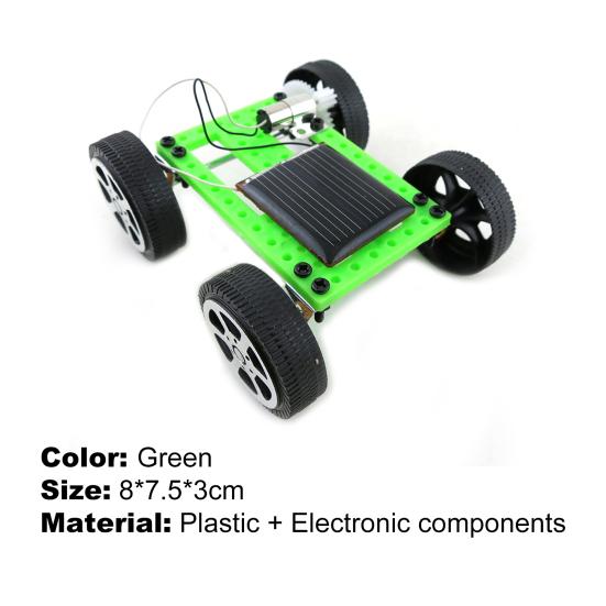 1 Set Toy Car Kit Mini Solar Powered Plastic Electronic Components Assembled Vehicle Toy Kit for Children