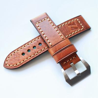 MERJUST – bracelet de montre en cuir véritable F4, fait à la main, 20MM 22MM 24MM 26MM, rouge marron, pour grand pilote PAM