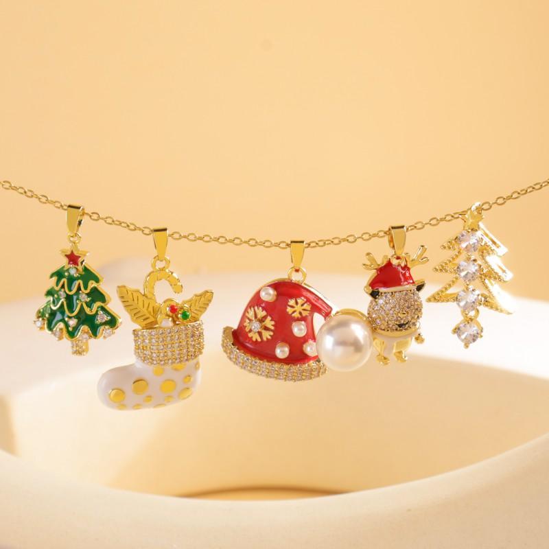 Christmas Necklace Women Titanium Steel Festive Design Trendy Accessory