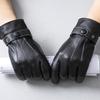 Genuine Leather Gloves for Men To Keep Warm In Autumn and Winter with Fleece and Outdoor Driving Cycling and Electric Bike Gloves