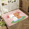 milk and mocha bear Floor Mat Soft Thickened Absorbent Non-Slip Bedroom Living Room Door Mat Home Decor Flannel Rugs