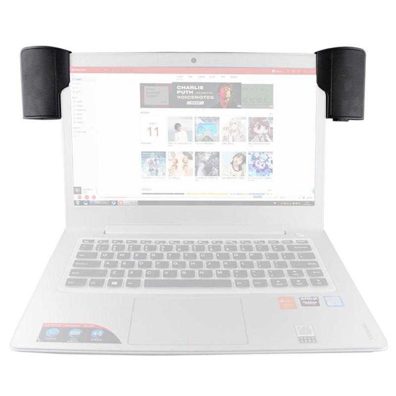 1 Pair Mini Portable Clipon USB Stereo Speakers Line Controller Soundbar for Laptop Mp3 Phone Music Player PC with Clip