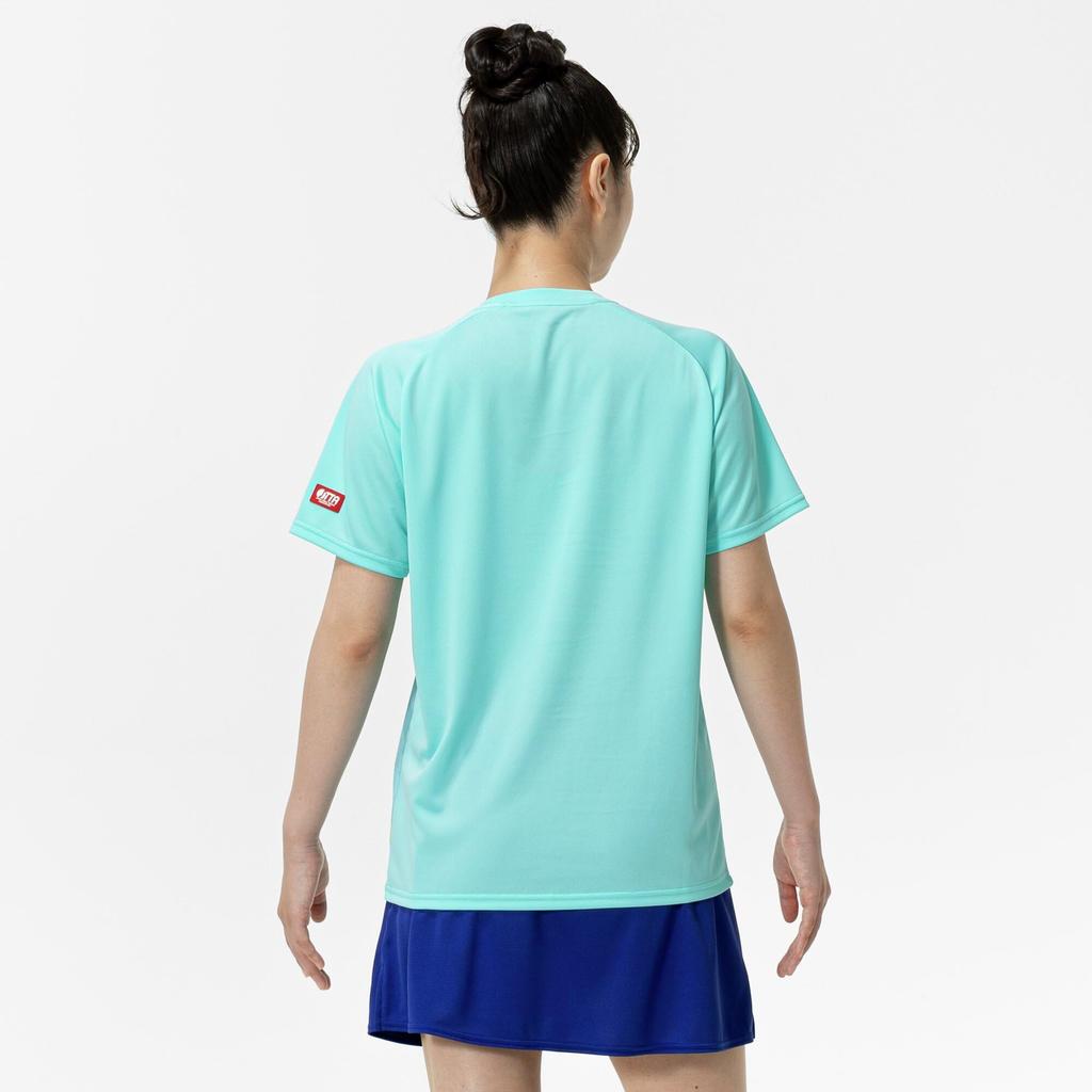 Mizuno Table Tennis Game Short JTTA Blue Radiance Shirt, Sleeve, Certified, Moisture-Wicking, Quick-Drying, Unisex, 82JAC104,