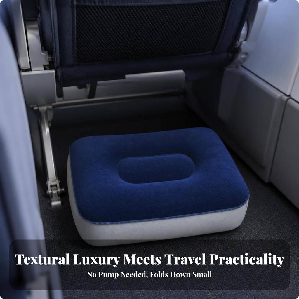 Inflatable Travel Footrest Cushion Aufblasbar Foot Support Tragbar for Travelers