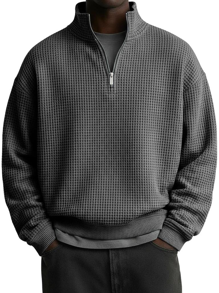 Felpa con zip da uomo per autunno inverno, casual, vestibilità larga, felpa con cappuccio