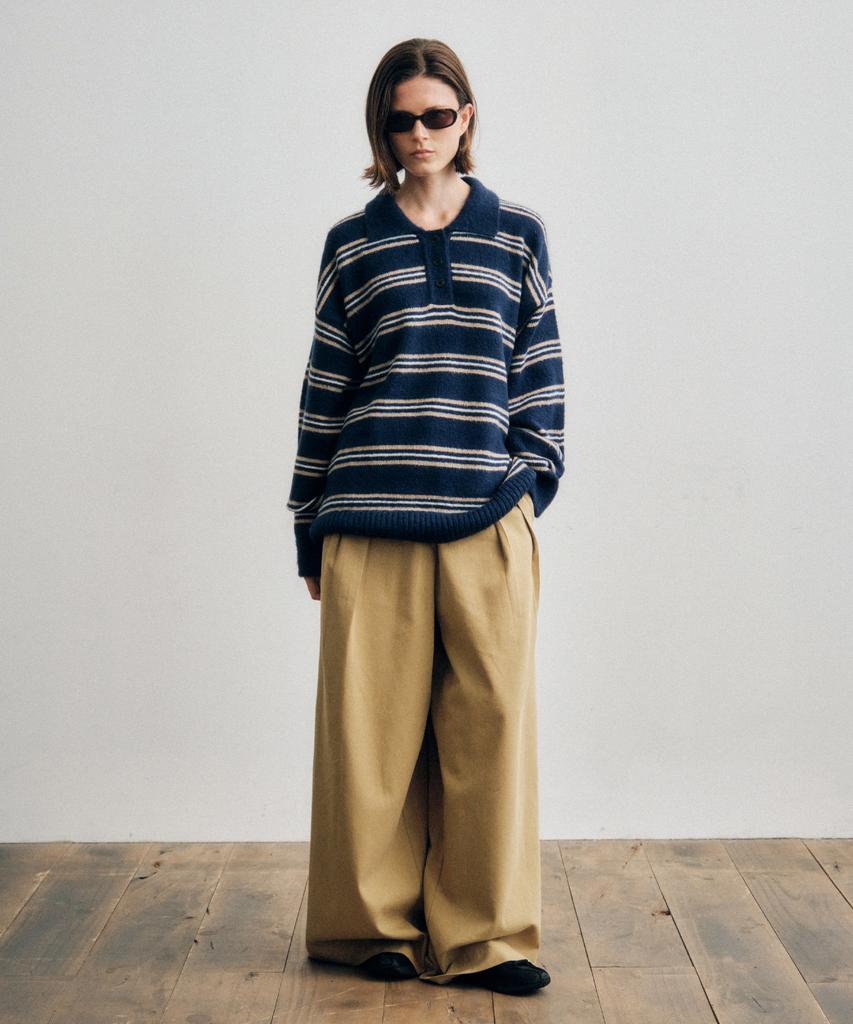 CITTA Wool Mohair Stripe Long Sleeve Knit_Ctk235(4Color)