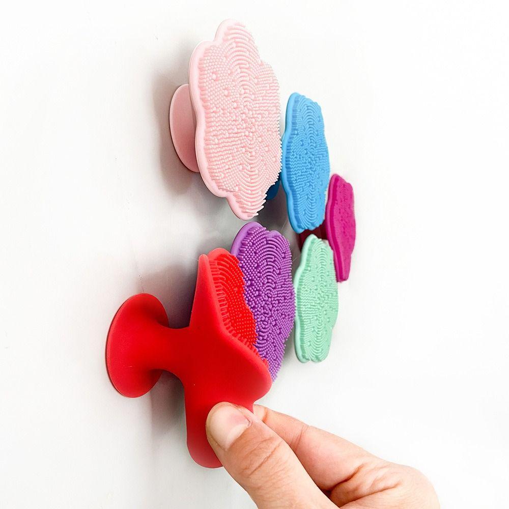 

Exfoliator Silicone Face Cleansing Brush Flower Shaped Facial Massage Brush Women фіолетовий