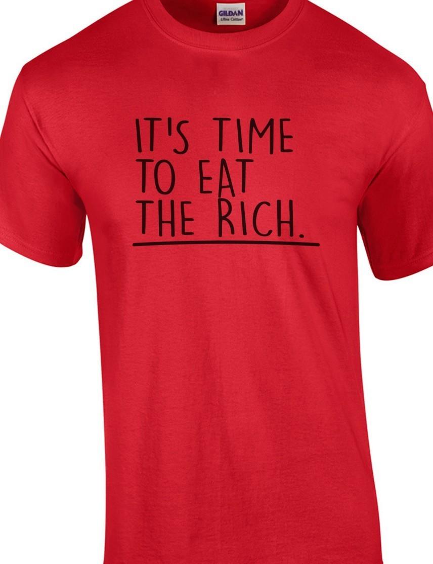 It s time to Eat the Rich Feed the Poor Campfire t shirt tee funny M