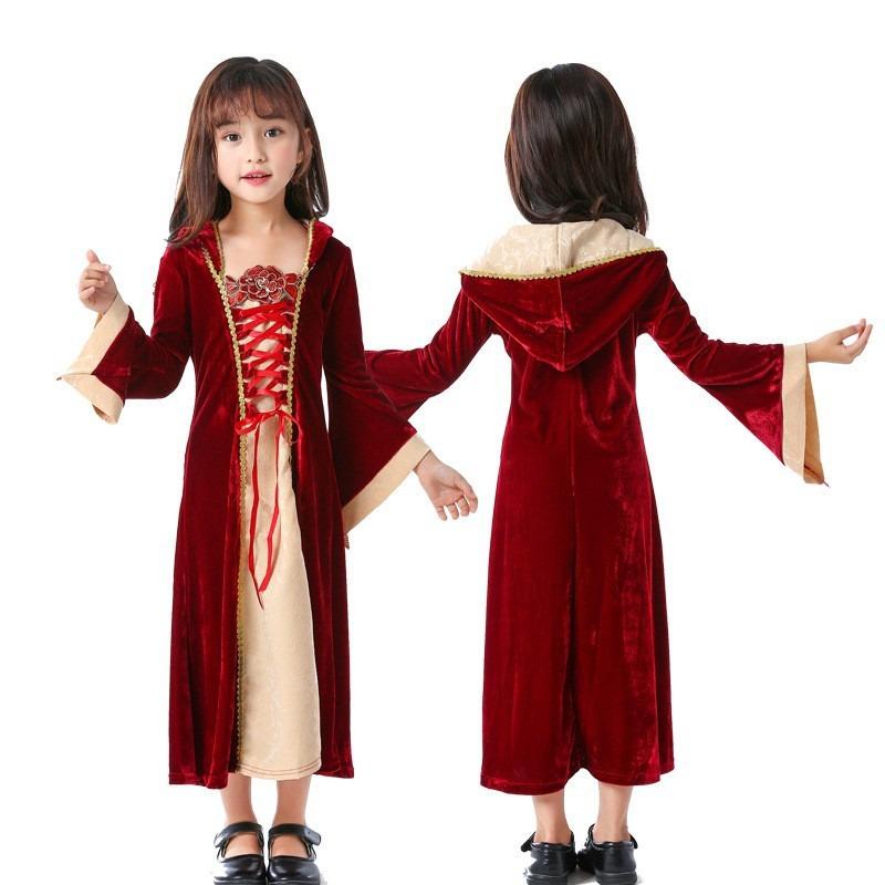 Halloween Medieval Vintage Court Queen Strap-on Dress Parent-Child Performance Costume