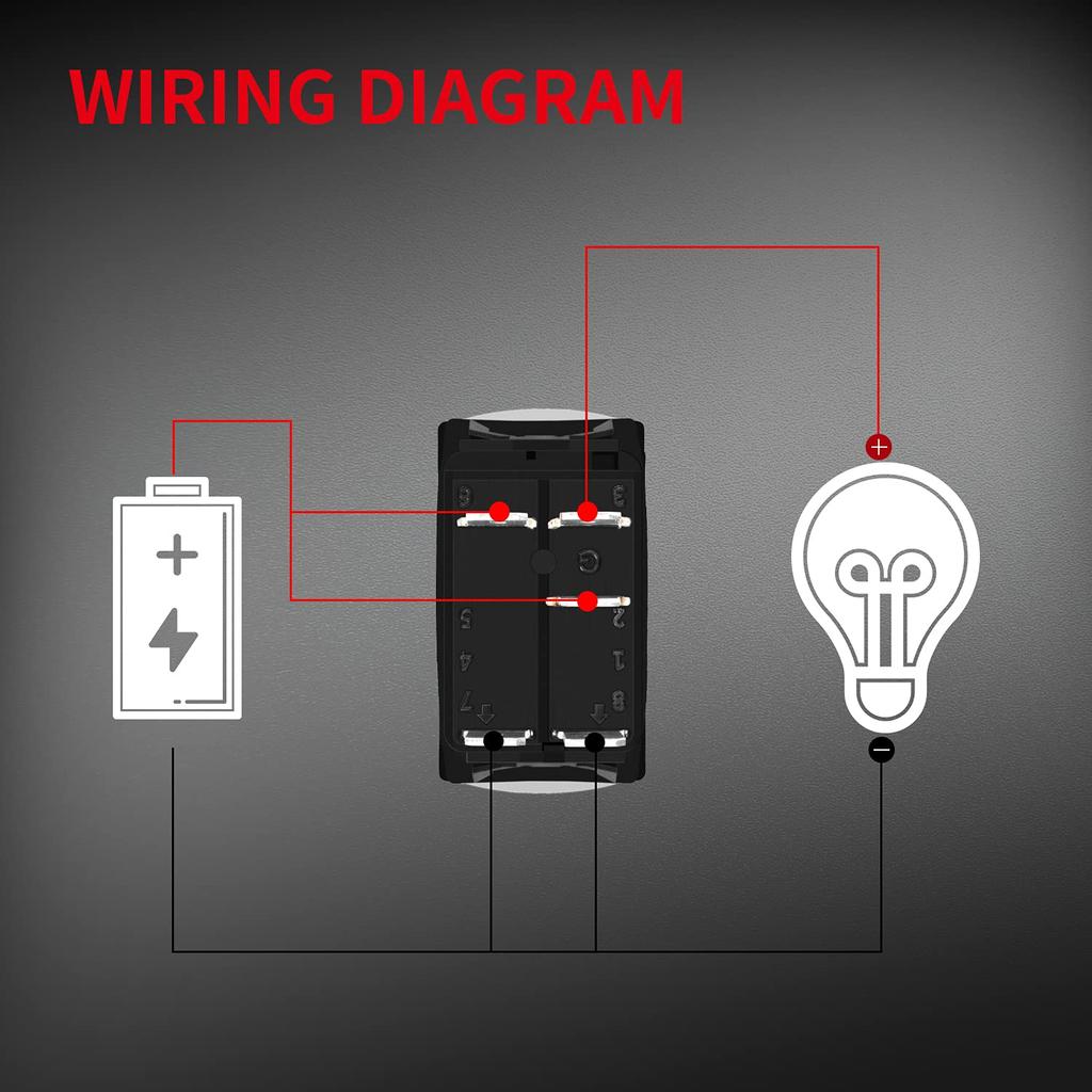 DaierTek 12V Horn Button Momentary Rocker Switch Blue LED 12 Volt Ranger Auto Train ATV UTV RZR Boat Marine Toggle Switch Waterproof