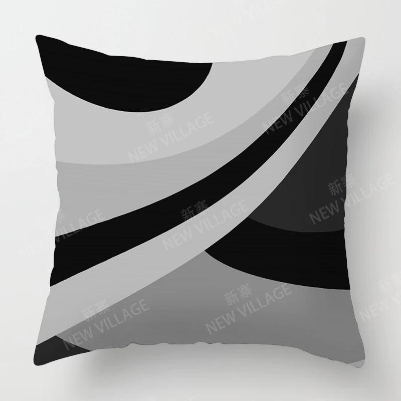 Modern Gray Black Abstract Geometric Cushion Cover Home Decor Pillow Cover Sofa Throw Pillow Cover 45x45 40x40 50x50 60x60