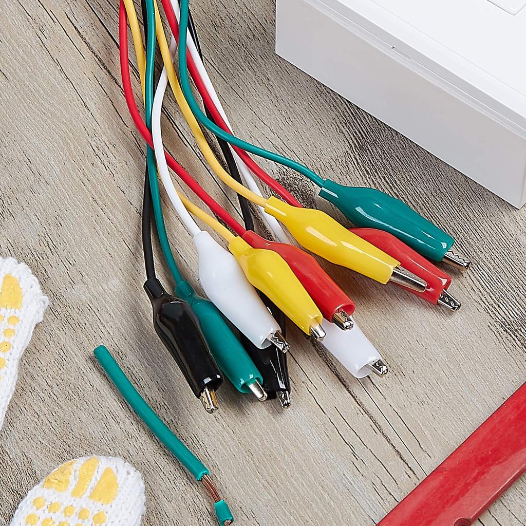 10 Pieces &5 Colors Test Lead Set & Alligator Clips,19.7 inches Electrical DIY Test Leads Alligator Double-ended Crocodile Clips