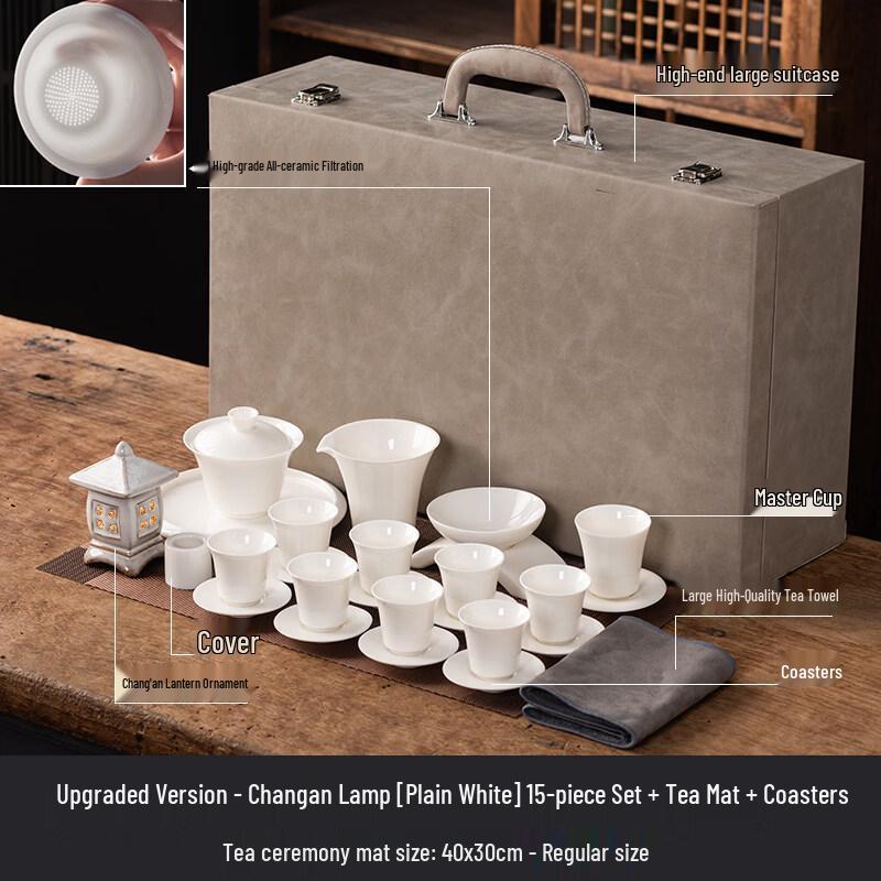 Ru Han Light Luxury Ceramic Tea Set with Gaiwan