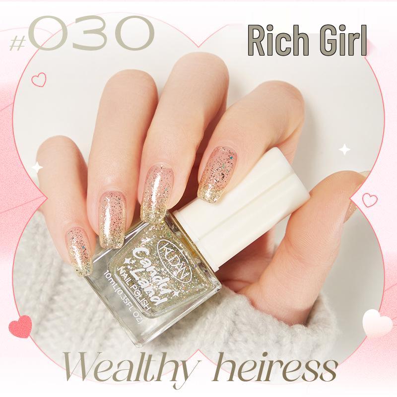 Candy Land Quick-Dry Water-Based Peelable Nail Polish - Long-Lasting Glitter Nude Care