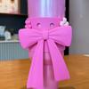 Cup Boot Sleeve Silicone Tumbler Protector with Bow Charms Scratch-Resistant Cup Cover