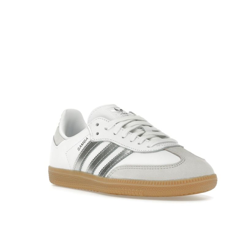 Adidas Samba OG Hvit Sølv Metallisk Grå Dame Sneakers Fottøy-Hvit Grå-En JI2725