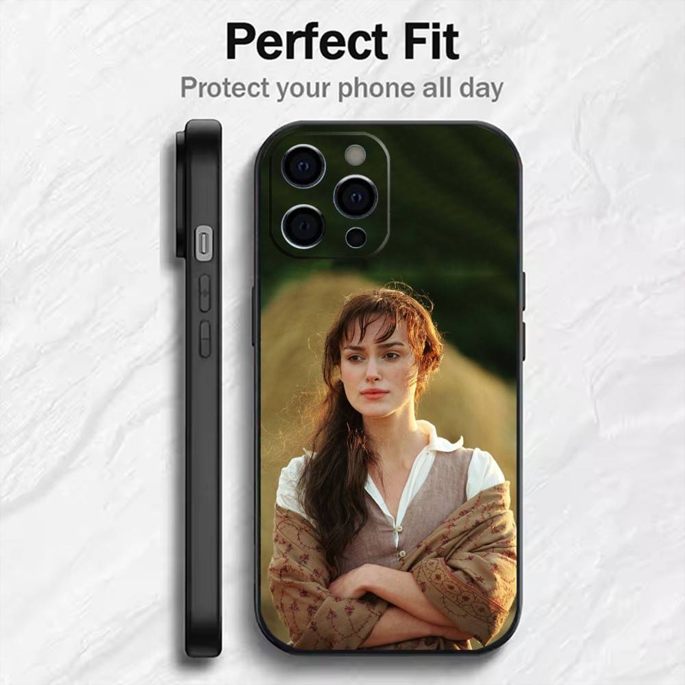 Actor K-Keira K-Knightley  Phone Case For iPhone17,16,15,14,13,12 Plus,Max Soft Silicone Black Cover