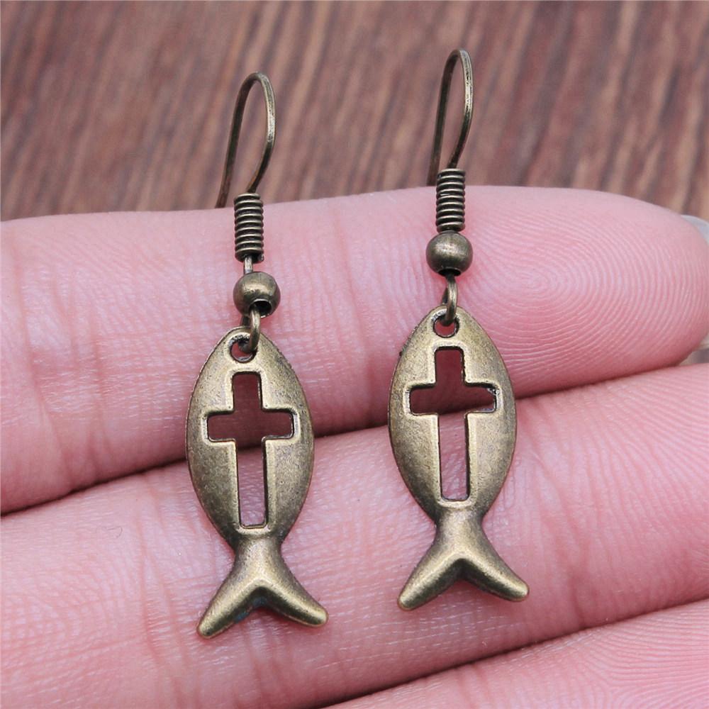Casual Handmade Cross Amulet Drop Earrings Thoughtful Friendship Gift for Office Wear