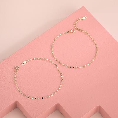 S925 Silver Plated 14K Gold Japanese Sequin Bracelet Simple Spiral Turn Bracelet